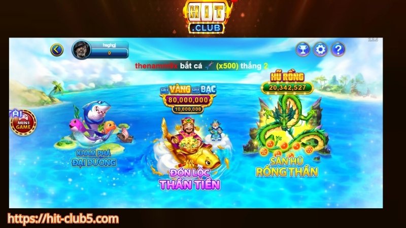 Các màn chơi có trong game bắn cá Hitclub