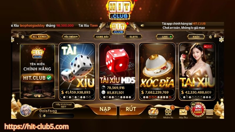 Giới thiệu sảnh chơi tài xỉu Hitclub
