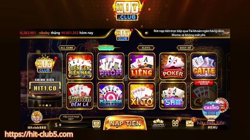 Tìm hiểu sảnh chơi game bài Hitclub