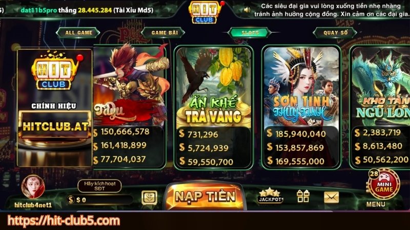 Top game nổ hũ HITCLUB được yêu thích nhất