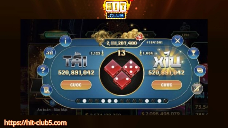 Trò chơi tài xỉu rất được ưa chuộng tại HITCLUB